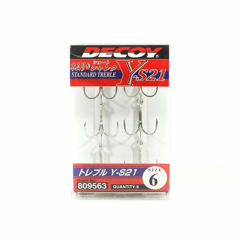 Decoy Y-S21 Wide Eye Treble Hooks 3 Decoy Y-S21 Wide Eye Treble Hooks - Image 3