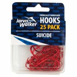 Jarvis Walker Chemically Sharpened Red Suicide Fishing Hooks