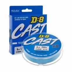 Rovex D8 Cast Braid Fishing Line Glacier Blue